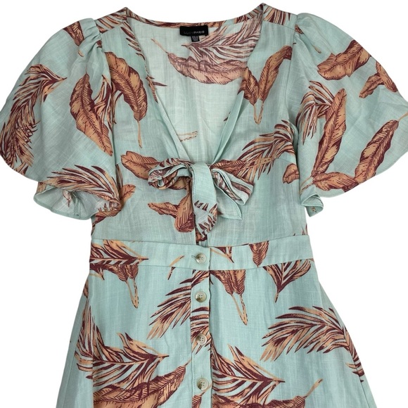 Lucy Paris Palm Leaf Dress Cutout Midi Small - Picture 4 of 13